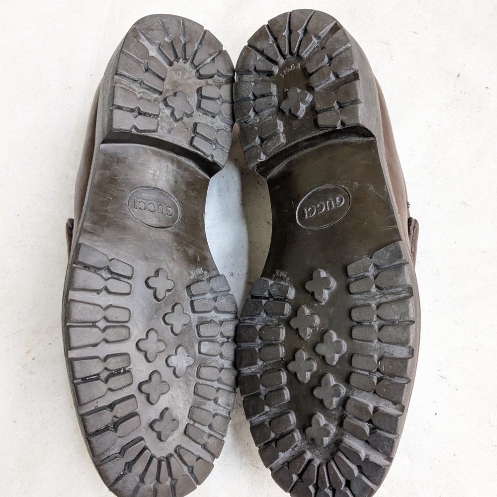 Gucci Horsebit Loafers Brown Leather Men 8 D Rubber - Picture 13 of 16